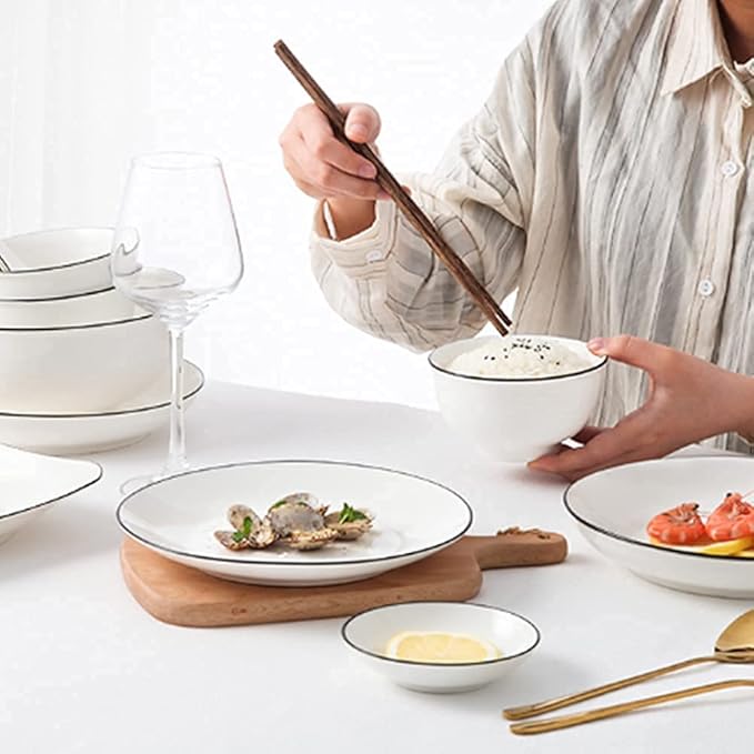Dinner Set Special Restaurant Dinnerware Set 19-Pieces Dinnerware Sets Bone China Porcelain Tableware Set with Plates Bowls and Dish Ceramic Dinner Set for