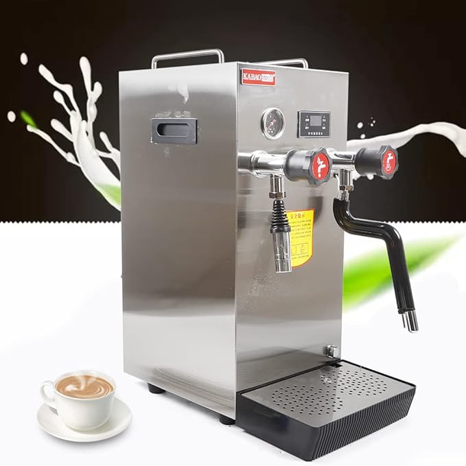 LYNICESHOP Water Frothing Machine 8L Stainless Steel 2500W Full-Automatic Steam Boiling Water Frothing Machine Boiling Water Frothing Machine for Coffee Milk Tea Dessert