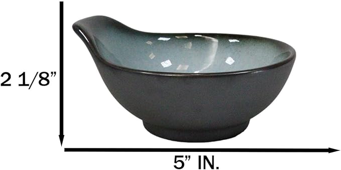 Ebros Gift Blue Sky Stars Artistic Seikai Porcelain Series Dinnerware Serveware Kitchenware Set Asian Japanese Dining Restaurant Supply (Pack Of 5 Small Ponzu Sauce Miso Soup Bowls With Handle 5oz)