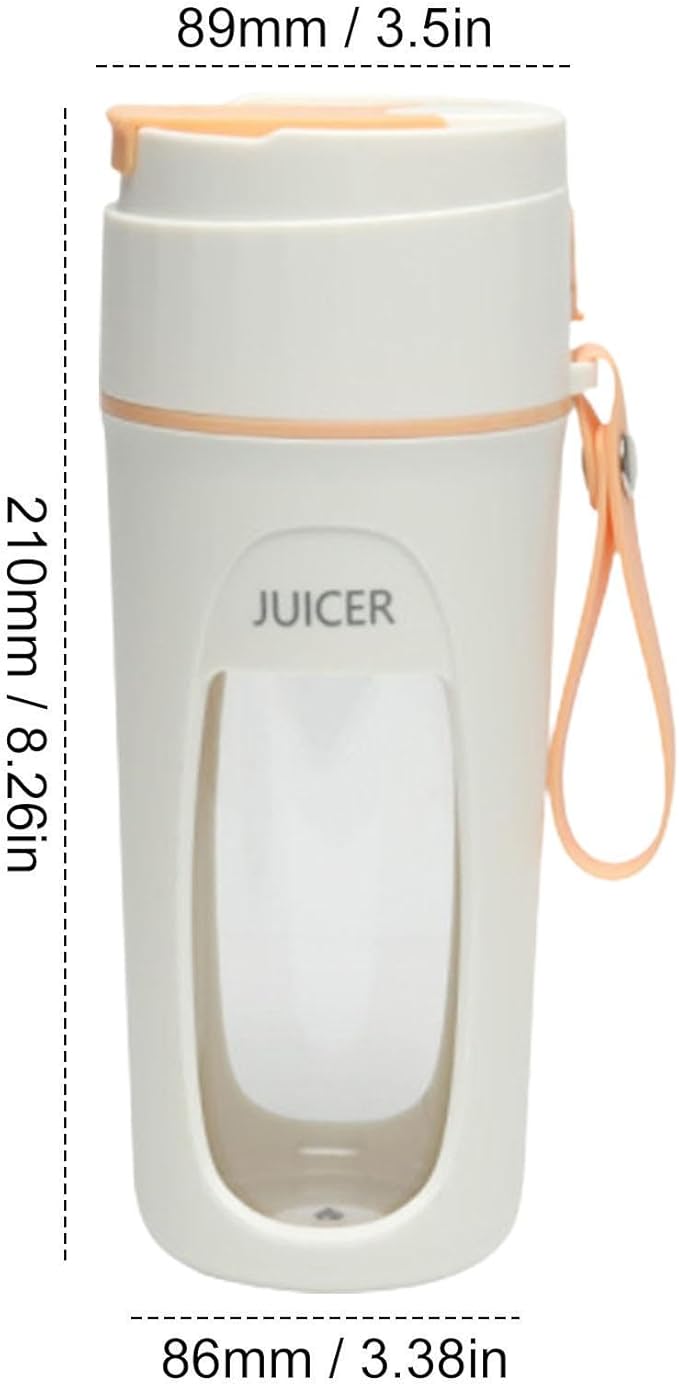Travel Blender Rechargeable and Waterproof Bottle for Beating Fruits of 340 ml | Rechargeable Blender with 3000 mAh Battery for Drinks Juices Fruit Gym Beach and Camping