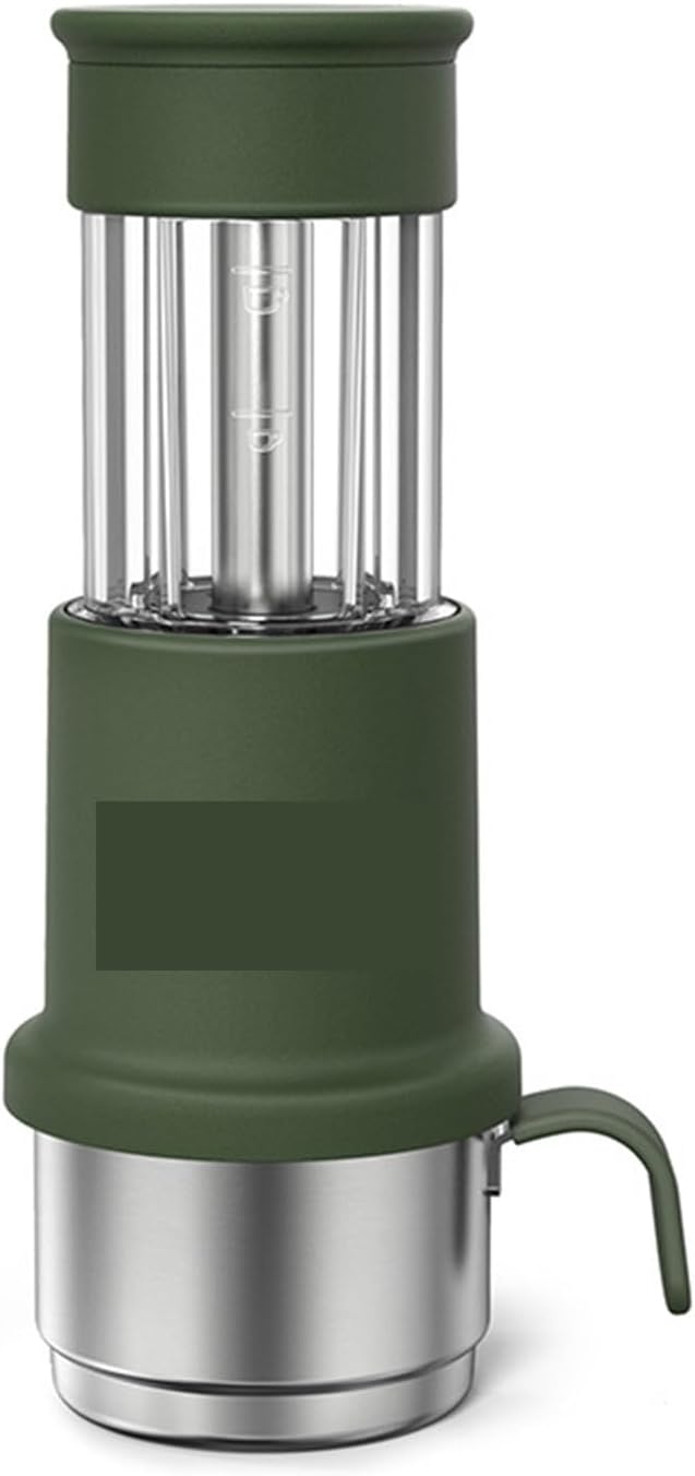 Portable Coffee Machine Hand Press Portable Coffee Maker Milk Frother Capsule Grinded Coffee Powder Outdoor Camping Cafe Tools Hikingfor Outdoor Travel Picnic(Black)