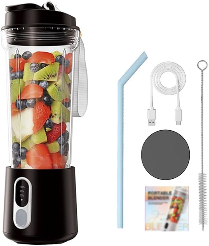 Portable Smoothie Blender Powerful Stainless Steel Motor Multiple Speed Automatic Cleaning For Smoothies Soups Sauces 3.5x3.5x11.2 Inches Black White Red Green Gray(5 to 5A White)