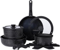 13 Piece Kitchen Black Pots and Pans Set Safe Nonstick Kitchen Cookware with Removable Handle Cookware Set Oven SafeA13Pcs