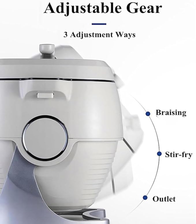 Automatic Cooking Machine2000W 6L auto Cooking Wok Fried Rice MachineOne-Click Smart Start Three Speed Adjustable360 ° Automatic Rotation