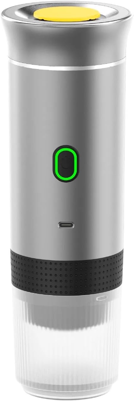 Portable Espresso Maker Multi-function 3 In 1 Mini Handheld Capsule Coffee Machine Cold Hot Brewing Cafe(Bianco) (Silver)