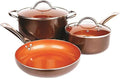 For 5-Piece Kitchen Cookware Set Luxury Ceramic Induction. Non-Sitck. Copper