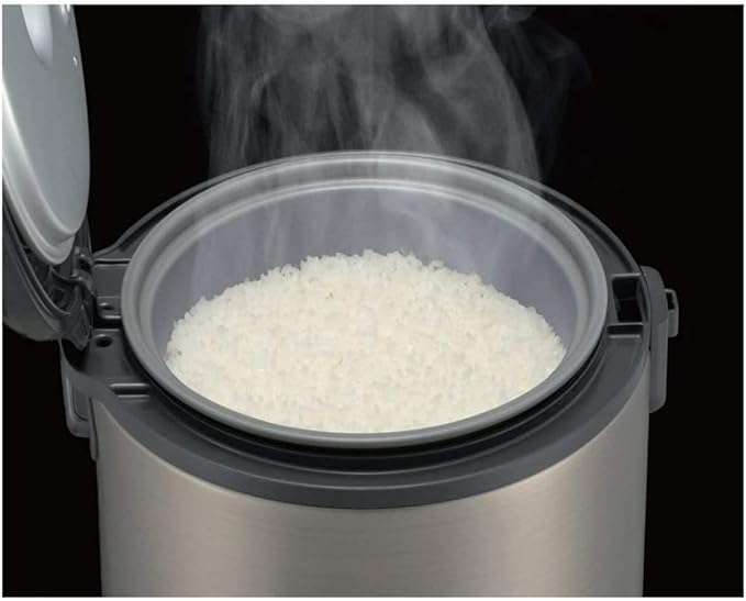 Tiger JNP-S10U 5.5 Cup Capacity White Rice Cooker with Non-Stick Inner Pot Spatula and Measuring Cup Keep Warm Upto 12 hours (Stainless Steel Gray)