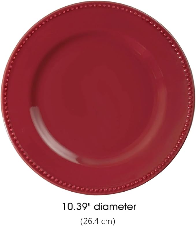 12-Piece Stoneware Dinnerware Set in Redincluding 4 Dinner Plates 4 Salad Plates 4 Bowlsperfect for family dinners casual gatherings or adding a pop of color to your table