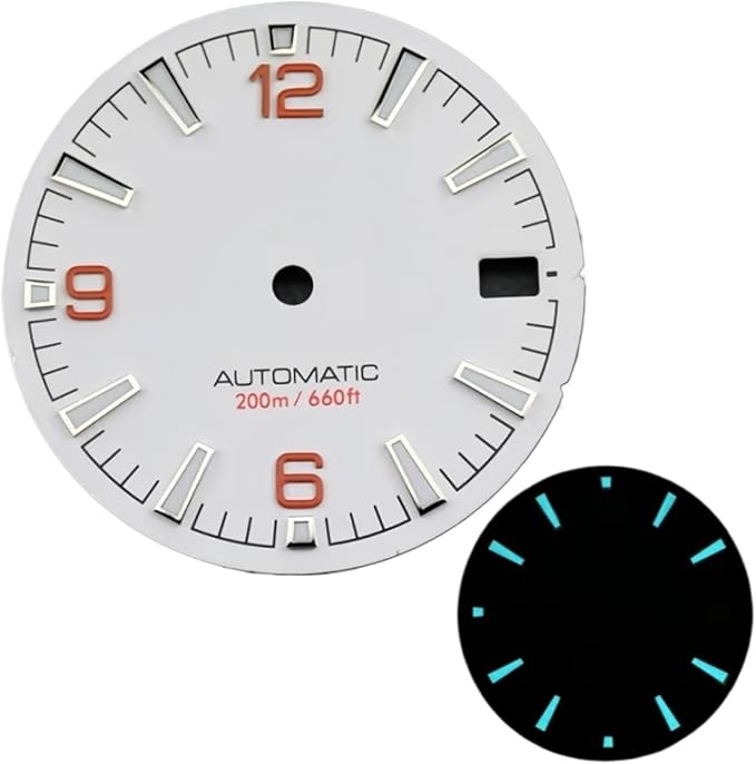 Quality Sea 600m Style Watch Dial with C3 for Bgw9 Green Blue Luminous for Nh35 Nh36 Mechanical Movement for Skx007 Case 28.5mm Dial(2)