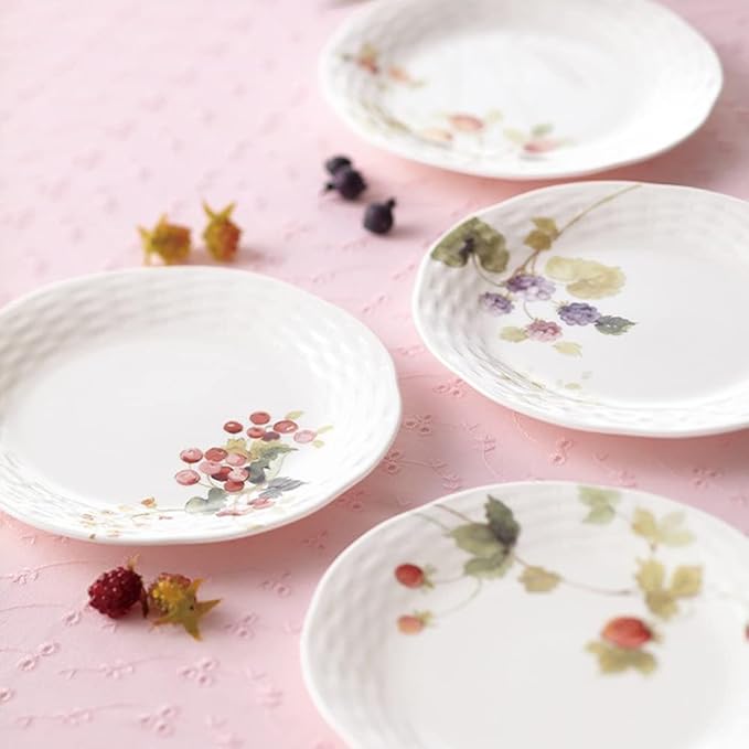 Narumi 96010-21901P Lucy Garden Assorted Plate Set Diameter 6.7 inches (17 cm) Set of 5 Microwave Warm Dishwasher Safe