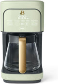 B - 12-Cup Programmable Coffee Maker with Touch Controls Auto Brew Timer Reusable Filter Large Glass Carafe Countertop Coffee Machine (Sage Green)