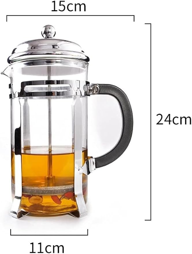 Press Coffee Maker Coffee Press CaffettiereCoffee MakerFrench Press Coffee Maker French Press Pot Easy to Clean French Press Filters Stainless Steel Double Wall Heat Resistant Glass No Residue Ea