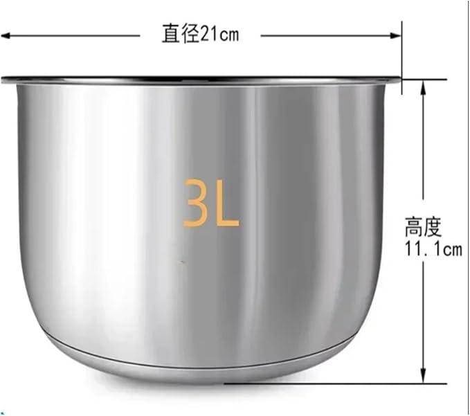 Rice Cooker 304 Stainless Steel Inner Pot 3L4L5Lcompatible For Midea Thickened FS3010/70 Inner Pot(5L 24X13.8)