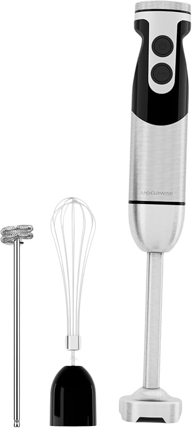 3-in-1 Immersion Hand Blender Powerful MOTOR 12-Speed Stick Blender with Sturdy Titanium Plated Stainless Steel Blades