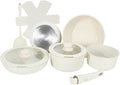 11 PCS pots and pans set pots and pans set non stick Removable Handles Induction and Oven Safe Cookware Set Dishwasher Safe Cream