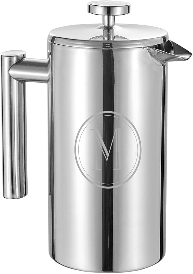 Personalized Visol Dasha Stainless Steel Coffee Press - Free Engraving (Single Initials)