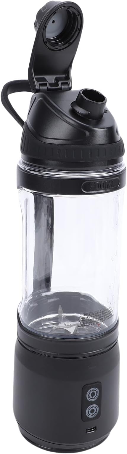 Asixxsix Portable Blender 240W Cordless USB C Rechargeable 24oz Personal Blender Small Smoothie with Intelligent LED Display Base for Shakes Smoothies Frozen Blending (700ml)