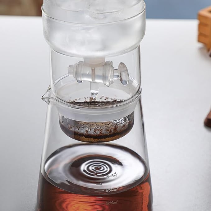 Cold Brew Coffee Maker 13.5OZ High Borosilicate Glass Ice Drip Coffee Brewer Adjustable Outlet Drip Speed Constant Pressure Brewing