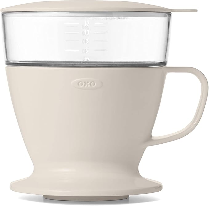 OXO Brew Compact Cold Brew Coffee Maker &amp Brew Single Serve Pour-Over Coffee Maker 12 ounces White