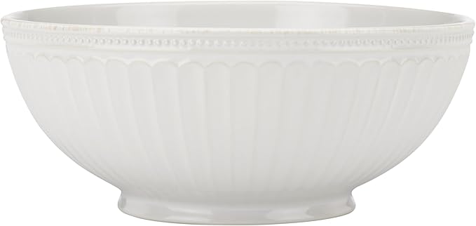 Lenox White French Perle Groove Medium Serve Bowl 3.20 LB