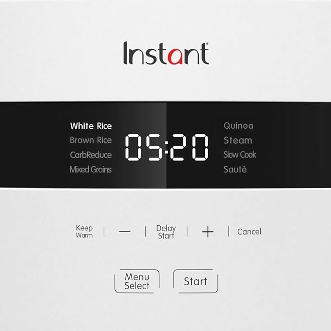 Instantt Pot 12-Cup Rice &amp Grain Cooker With 8 Smart Programs Delay Start Keep Warm Nonstick Pot Stainless Steel Dishwasher Safe Easy One-Touch Cooking