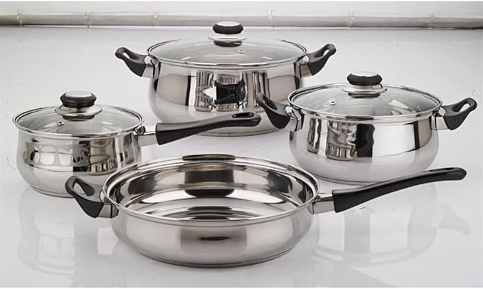 Pots and Pans Sets Frying Pan12 Piece Stainless Steel Cookware Set Kitchen Cookware Set Pots Pots &amp Pans Glass Lid Cooking Tools