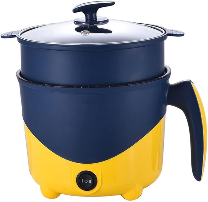 Household Electric Cooking Machine 1-2 People Hot Pot Single/Double Layer Non-Stick Pan Multifunction Electric Rice Cooker (Color : B Size : One Size) (B One Size)