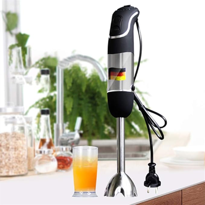 Kitchen Immersion Hand Blender with Stainless Steel Shaft and Blade Rubber Handle All-Copper Motor High Power Smoothies Mixer Cooking Machine