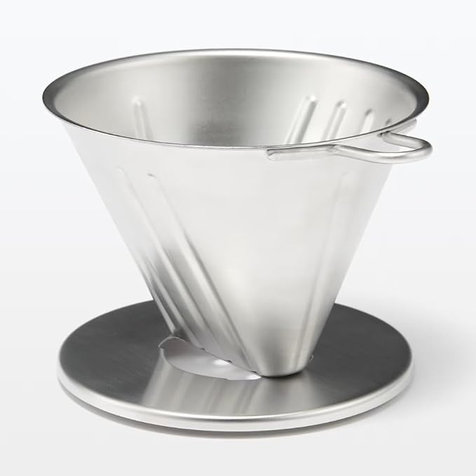 Muji 15090822 Stainless Steel Dripper Silver 4.9 x 4.1 x 3.1 inches (12.5 x 10.5 x 8 cm) For 2-3 Cups
