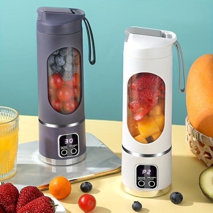 Digital Display Juicer with Smart LED Display - Effortless Multimode Blending for Smoothies Shakes Leak-Proof &amp Compact Portable Multimode Blender Juicer for Home Travel Office (Black)