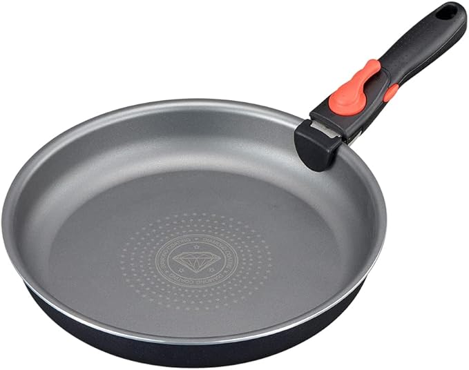 iMedia Frying Pan 11.0 inches (28 cm) Induction Compatible For Both Roasting Plates Detachable Handle Diamond Coated Pan Diamond Treatment Removable Handle Stir-fry Pot Navy Blue