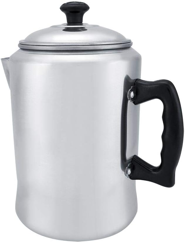 Haofy Aluminum Alloy Coffee Maker Pot Percolator Tea Kettle Stove Top with Lid Silicone Cool Grip