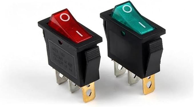 10 PCS KCD3-101N Rocker Switch Long Life Rocker Switch Rice Cooker Small Home Appliances Modification Switch BJXKHFPIV(Red)