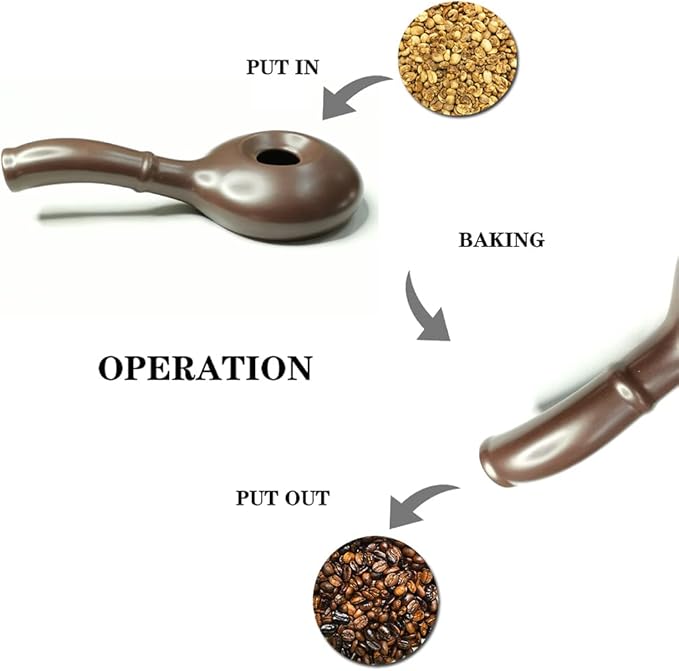 Ceramic Coffee Roaster Machine for Home Use Handy Stovetop Coffee Bean Roaster with Extended Handle Manual Coffee Baking Tool