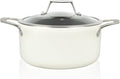 TeChef ValenCera Collection | 5-quart Ceramic Nonstick Soup Pot with Glass Lid Nontoxic - Nontoxic - Free of PFAS PFOA PTFE (Soup Pot 5-Qt)