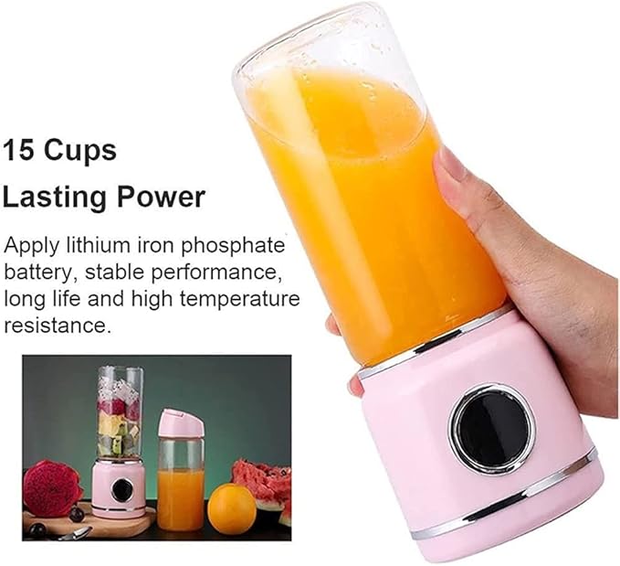 Portable Blender for Shakes and Smoothies: Personal Size Single Serve Travel Fruit Juicer Mixer Cup with Rechargeable USB Small Electric Individual Mini Blender for Juice Milk