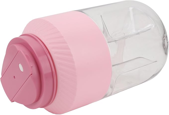 Portable Blender Cup 10 Blades 18000RPM Speed 1L Cordless Blender 3000mAh Battery for Outdoor Use Dual Lid Design Automatic Cleaning Function (Pink)