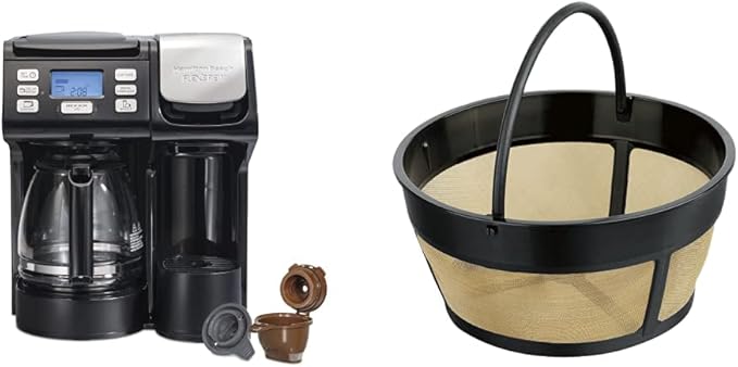 Hamilton Beach 49902 FlexBrew Trio 2-Way Coffee Maker &amp Permanent Gold Tone Filter Fits Most 8 to 12-Cup Coffee Makers (/80675)