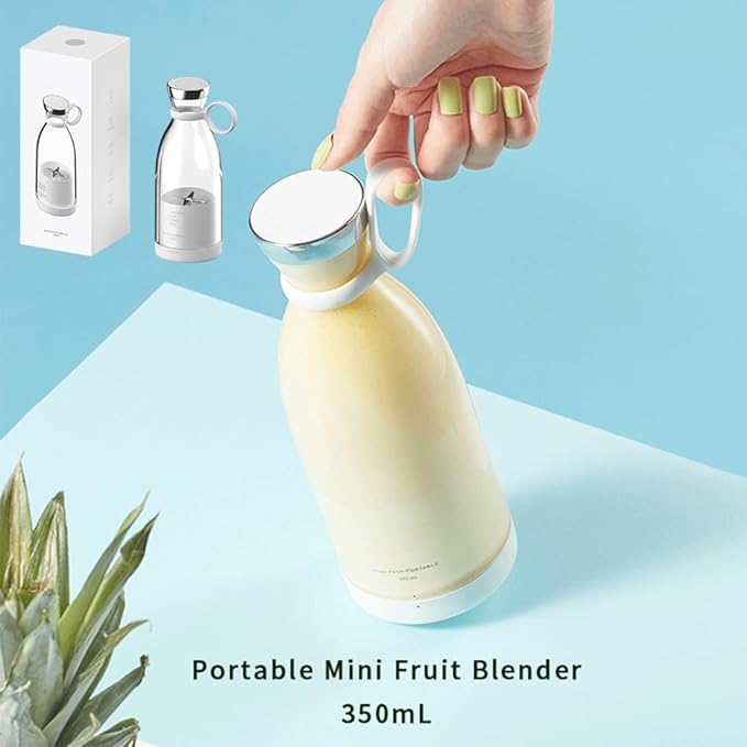 Portable Blender for Smoothies Personal Small Smoothie Blender with 11.83 Oz/350ml for Shakes and Smoothies Durable Stainless Steel Blades Magnetic Charging Convenient (White + Portable Cover)