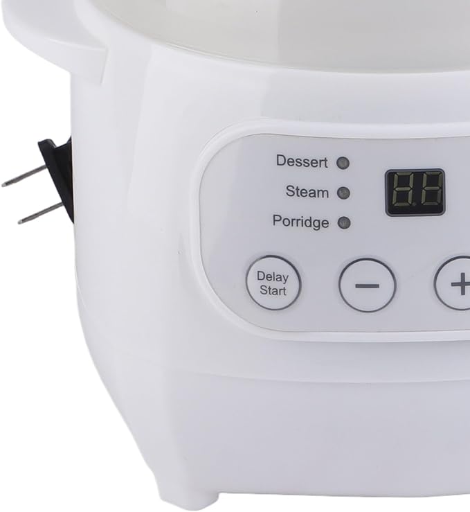 1L 200W Electric Stew Pot Ceramic Liner Versatile Cooker for Porridge Rice Soup