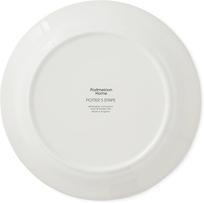 Portmeirion Potter’s Stripe 16-Piece Dinnerware Set - Red Earthenware Plates Bowls &amp Mugs Minimal Serveware for Everyday Family Dining &amp Gathering Holiday Entertaining &amp Gift Giving (Se
