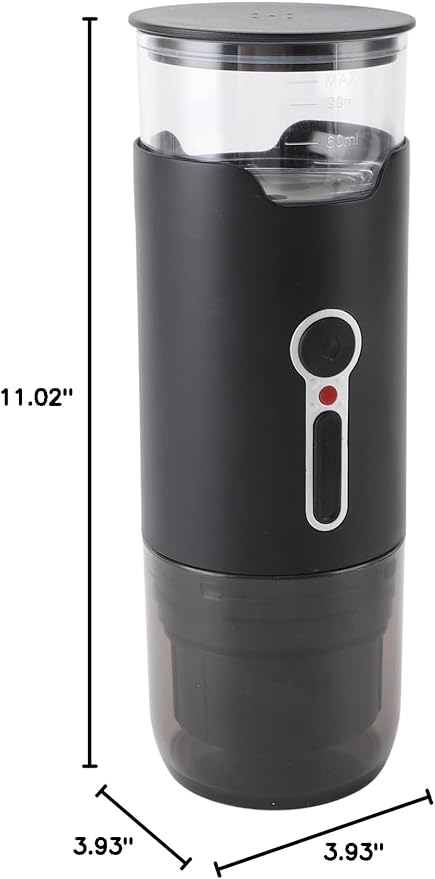 Rechargeable Mini Coffee Machine Portable Coffee Maker for Home Black 15 Bar Pressure Electric USB for Travel Camping Office (heating)