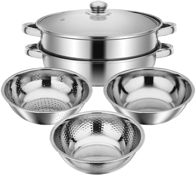 Easy to clean Soup Steamer Set Gift Cookware Rice Washing Sieve Multi Purpose Kitchen