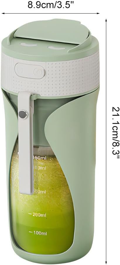Portable Blender Cup450ml Fruit Vegetable Blender Cup with 6 Blades &amp Automatic Power Off for Kitchen Travel Office Sport Gym Camping