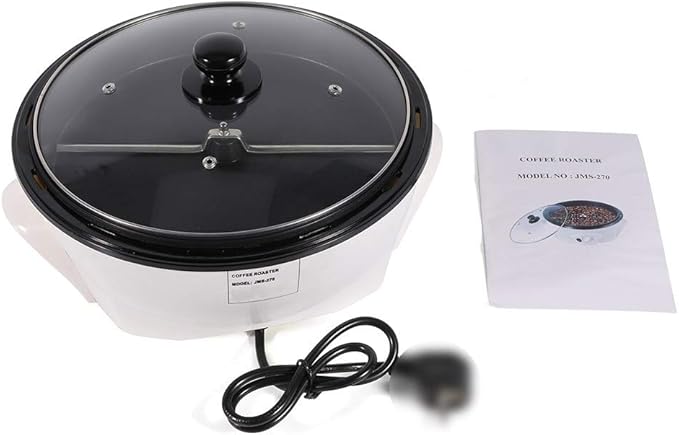 Coffee Bean Roaster Coffee Roaster Machine 500g for Home Use 0-240℃ Roasting Machine Peanut Bean Home Coffee Roaster 110V (White 800w)