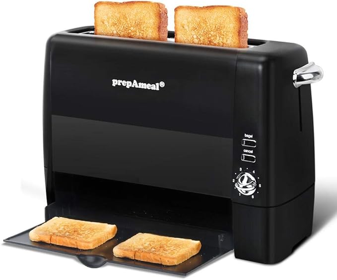 Long Slot Toaster 2 Slice Toaster with 6 Shade Settings Bagel/Cancel Extra Wide Slots Removable Crumb Tray for Bagels Waffles Breads Puff Pastry Snacks (2-Slice Black)