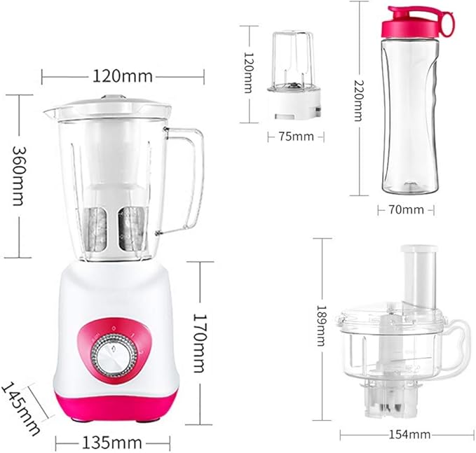 Blender to Make Smoothies juicer 3 in 1 Blender Grinder and Meat 250 W 1.5 L Shake jug with Bowl of 28 oz. Grinder 20 oz Without BPA Travel Bottles