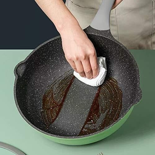 5-Piece Non-Stick Cookware Set Wok Soup Pot Frying Pan Milk Pot &amp Noodles Pot Reinforced Non-Stick Induction Compatible Easy to Clean