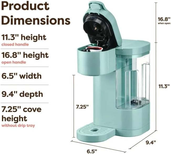 KeurigK K Express Essentials Single Serve K Cup Pod Coffee Maker 3 cup sizes (6 8 and 10oz) Fast Fresh Brew 30oz Removable Water Reservoir (Seafoam Green)