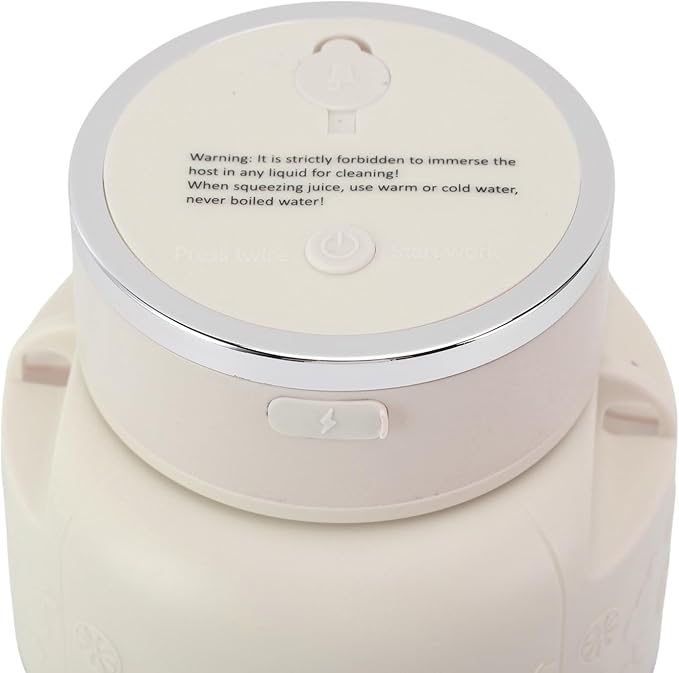 AUNMAS 800ml Portable Personal Blender Cup ABS USB Rechargeable Electric Juicer Blender with Straws for Smoothies Shakes Food Prep and Frozen Blending (White)